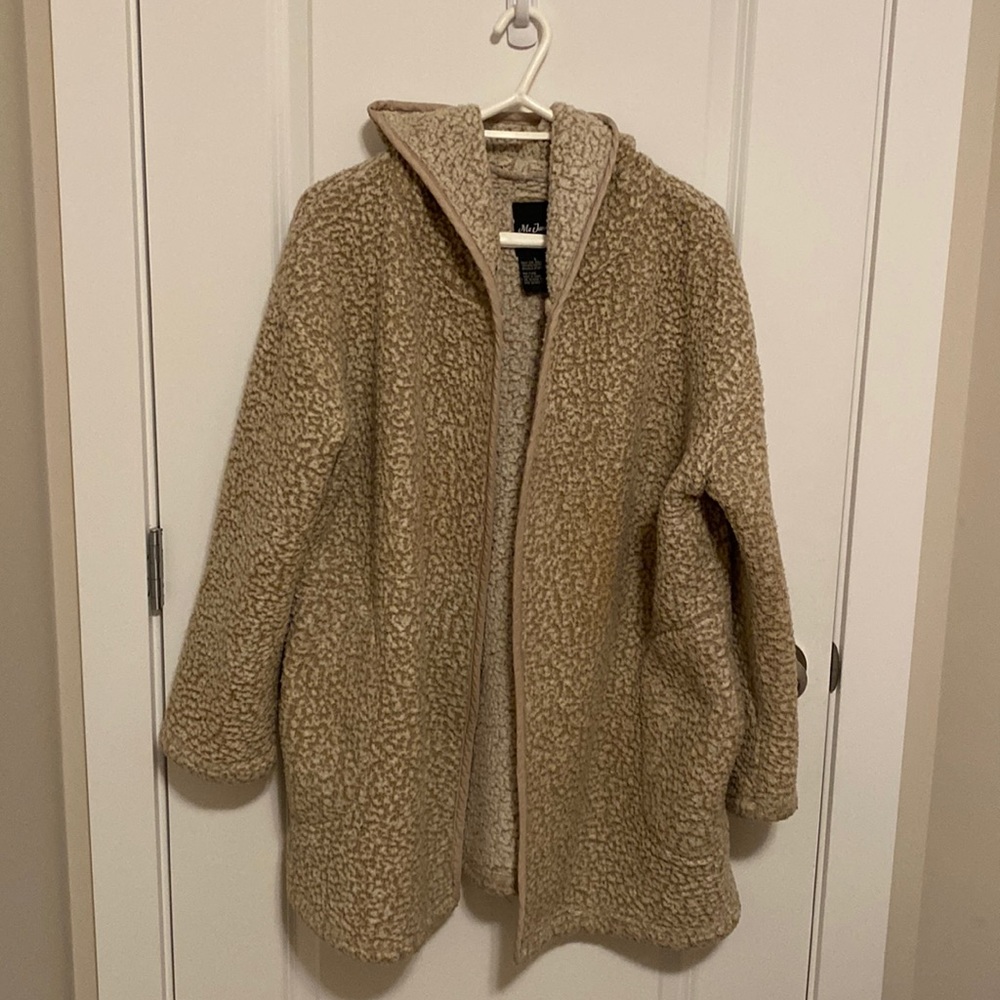 Me Jane Teddy Bear Oversized Open Face Shacket